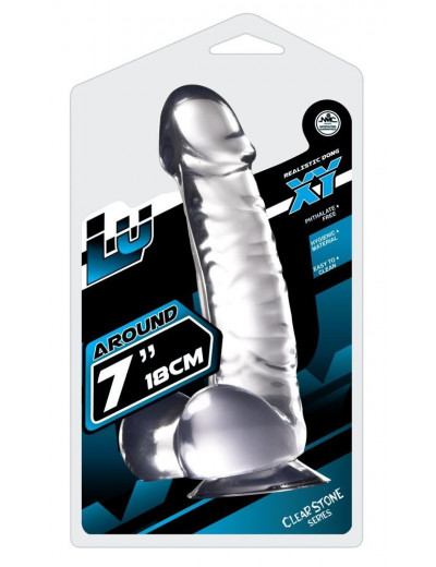 Прозрачный фаллоимитатор на присоске Luxy 7  - 18 см.