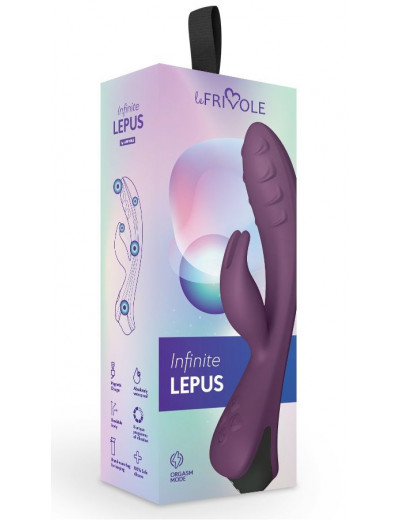Фиолетовый вибратор-кролик Lepus с ребрышками