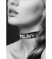 Чокер с надписью COLLIER STRASS SLAVE CUIR BOVIN