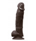 Коричневый фаллоимитатор с мошонкой на присоске 5 Inch Dildo - 17,5 см.
