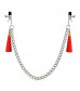 Зажимы на соски с красными кистями Tassel Nipple Clamp With Chain