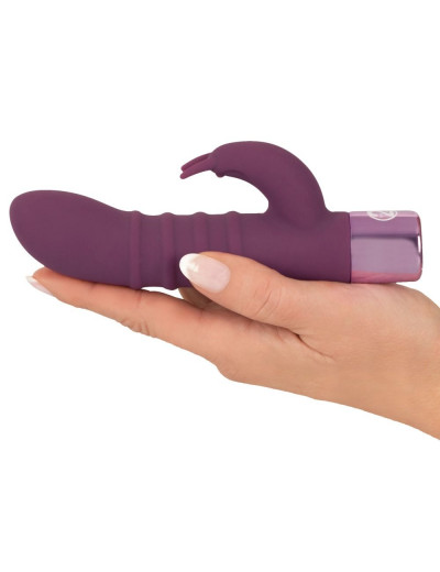 Фиолетовый вибратор-кролик с ребрышками Rabbit Vibe - 16 см.