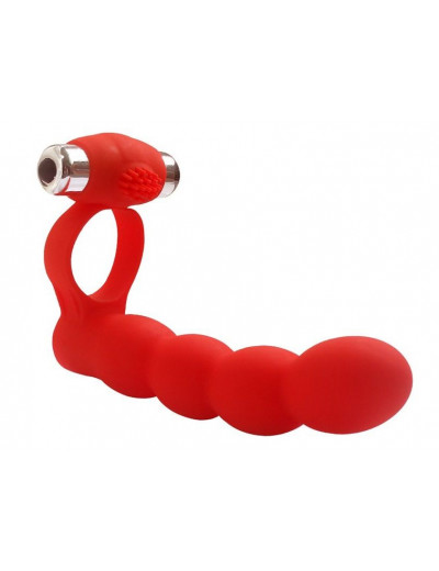 Красная вибронасадка для двойного проникновения Double Penetration Beads