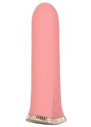 Нежно-розовый мини-вибромассажер Uncorked Rose - 12 см.