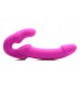 Розовый безремневой страпон с вибрацией Evoke Rechargeable Vibrating Strap On - 24,7 см.