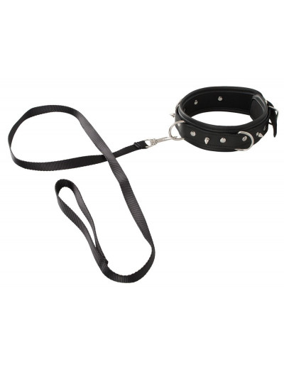 Черный ошейник Collar and Leash с поводком