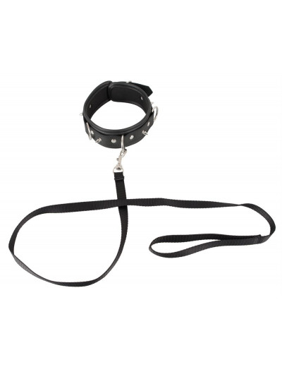 Черный ошейник Collar and Leash с поводком