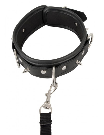 Черный ошейник Collar and Leash с поводком