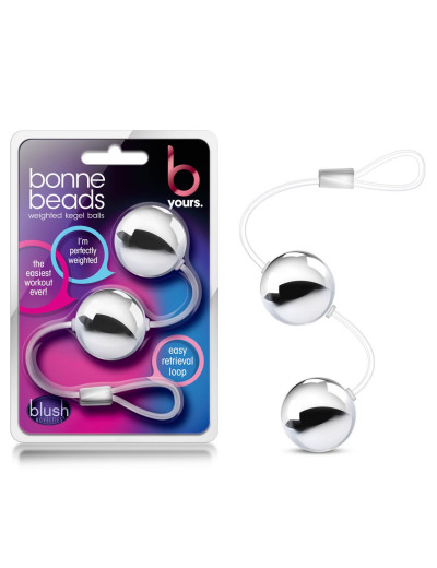 Серебристые вагинальные шарики B Yours Bonne Beads