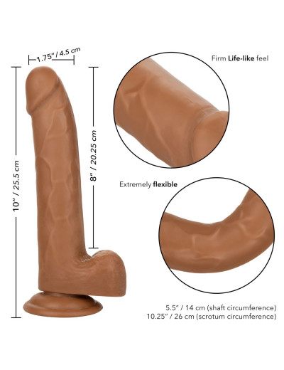 Коричневый фаллоимитатор Size Queen 8  - 25,5 см.
