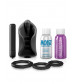 Чёрный мастурбатор Vibrating Silicone Stimulator с вибрацией