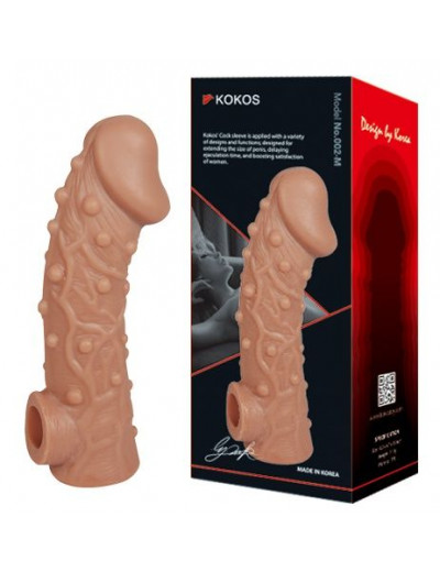 Телесная насадка на фаллос с отверстием для мошонки EXTREME SLEEVE - 15,6 см.