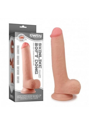 Телесный фаллоимитатор Skinlike Soft Cock 8 - 24 см.