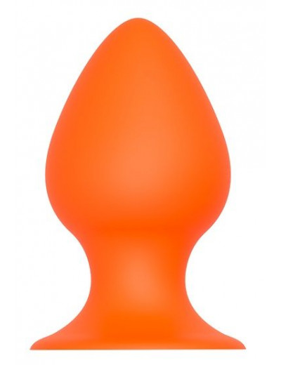 Оранжевая анальная пробка PLUG WITH SUCTION CUP - 11,6 см.