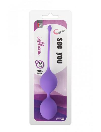 Фиолетовые вагинальные шарики SEE YOU IN BLOOM DUO BALLS 36MM