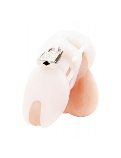 Белая клетка целомудрия Silicone Chastity Cage