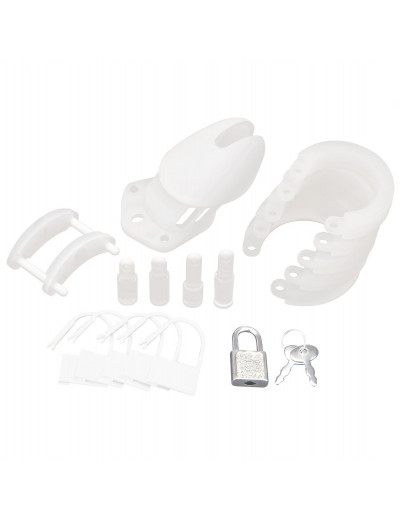 Белая клетка целомудрия Silicone Chastity Cage