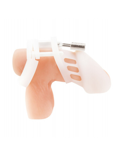 Белая клетка целомудрия Silicone Chastity Cage