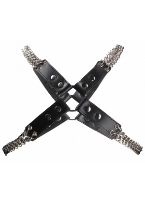 Черная мужская портупея Chain And Chain Harness
