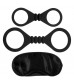 Черный набор для бондажа Bound To Please Blindfold Wrist And Ankle Cuffs