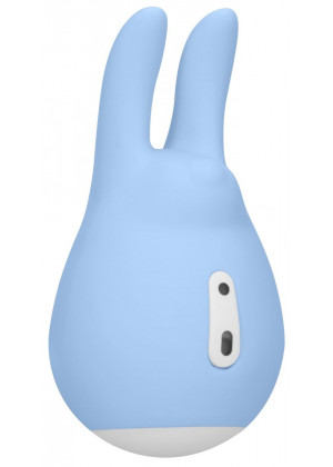 Голубой клиторальный стимулятор Love Bunny - 9,4 см.