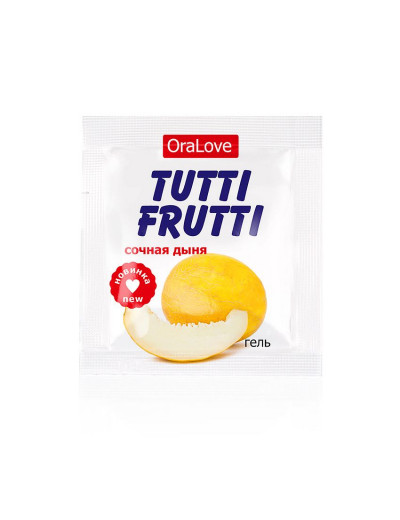 Пробник гель-смазки Tutti-frutti со вкусом сочной дыни - 4 гр.