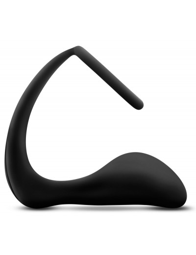 Черное эрекционное кольцо с анальным стимулятором Platinum Cock Ring Plug