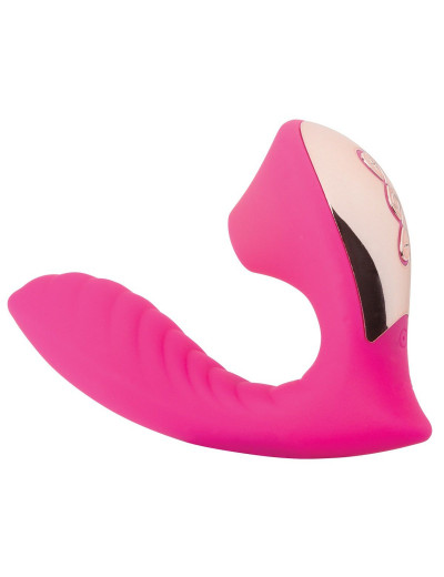 Ярко-розовый вибромассажёр с вакуумной стимуляцией Vaginal   Suction Lover