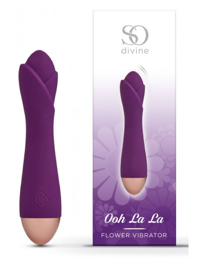 Фиолетовый вибратор Ooh La La Flower Vibrator - 18 см.
