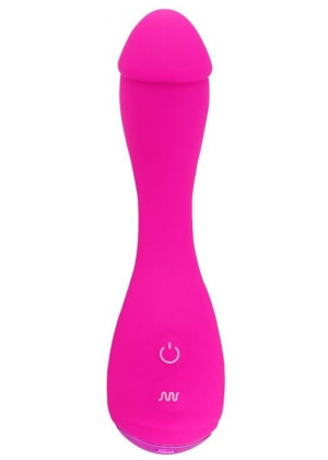 Розовый вибратор Devil Dick - 16 см.