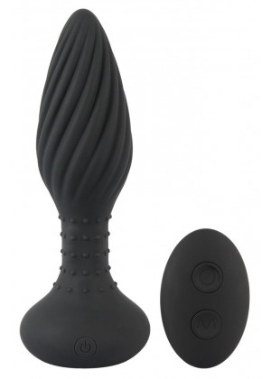 Черная анальная вибровтулка Remote Controlled Butt Plug - 15,1 см.