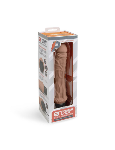 Кофейный вибратор-реалистик 8  Girthy Realistic Vibrator - 24,5 см.