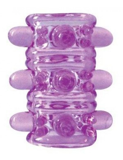 Открытая фиолетовая насадка на пенис Crystal Sleeve - 5,5 см.