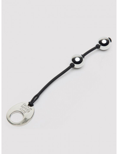 Серебристые шарики Inner Goddess Mini Silver Pleasure Balls 85g на черном силиконовом шнурке