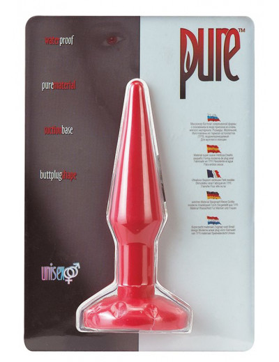 Красная анальная втулка Pure - 11,5 см.