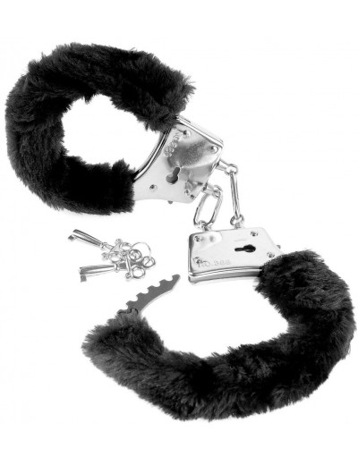 Меховые чёрные наручники Beginner s Furry Cuffs