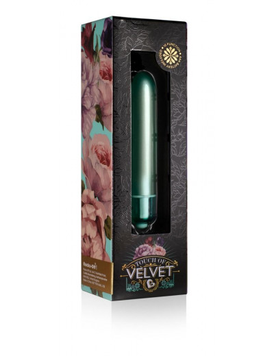 Зеленый мини-вибратор Touch of Velvet - 10,3 см.