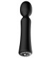 Черный универсальный массажер Wand Pearl - 20 см.