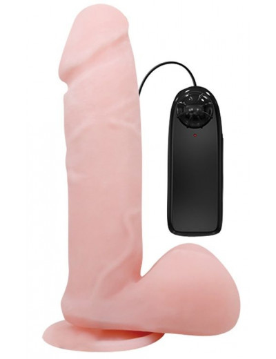 Реалистичный фаллоимитатор с ротацией EROWOMAN - 19,5 см.