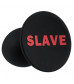 Черная анальная пробка для раба с надписью Slave Plug - 6,4 см.
