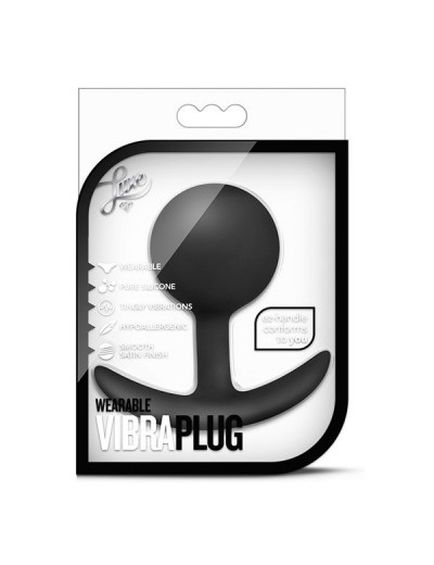 Черная анальная пробка Wearable Vibra Plug - 9,5 см.