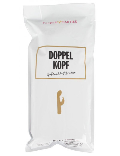 Бирюзовый вибратор-кролик Doppelkopf - 22 см.