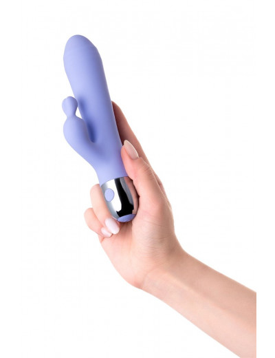 Сиреневый вибратор с клиторальной стимуляцией Crocus - 17,5 см.