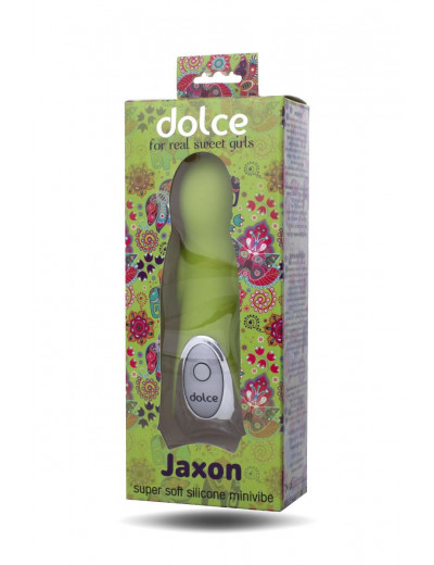 Нежно-зелёный вибратор Dolce Jaxon - 12,5 см.