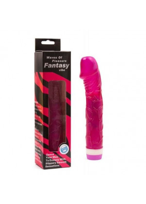 Лиловый вибратор Pleasure Fantasy с богатым рельефом - 22,5 см.