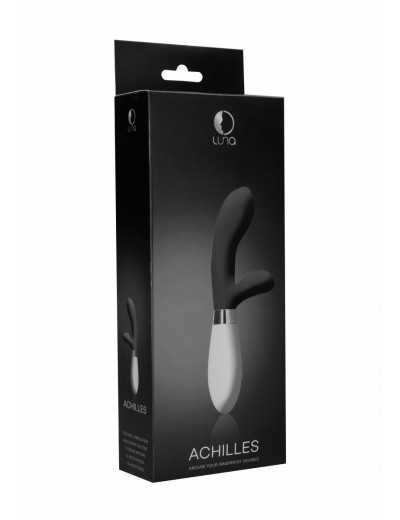 Черный вибратор-кролик Achilles - 20,5 см.