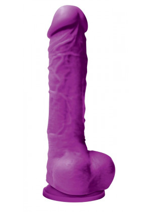 Фиолетовый фаллоимитатор на присоске Colours Pleasures 5  Dildo - 17,8 см.