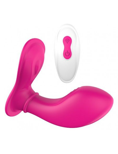 Ярко-розовый клиторальный стимулятор REMOTE PANTY G