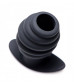 Средняя черная анальная пробка Hive Ass Tunnel Silicone Ribbed Hollow Anal Plug Medium - 8,13 см.