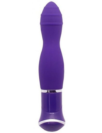 Фиолетовый вибратор ECSTASY Rippled Vibe - 19,5 см.